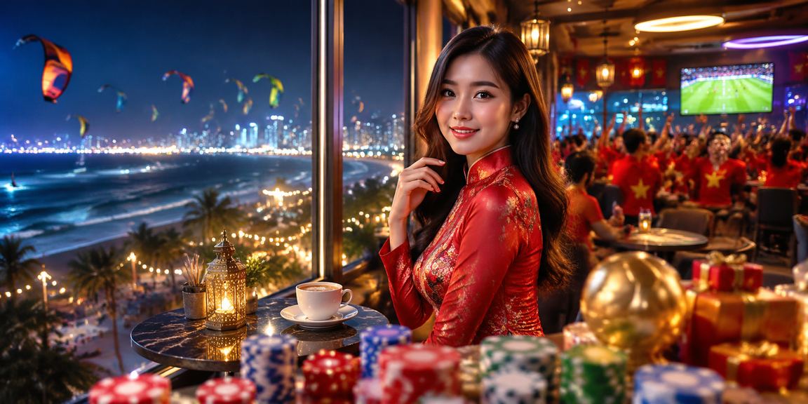 Người dùng Mũi Né xem thông tin cược trên napthegame với trang phục áo dài